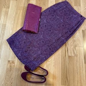 Wooly soft paisley wraparound midi, unlined.